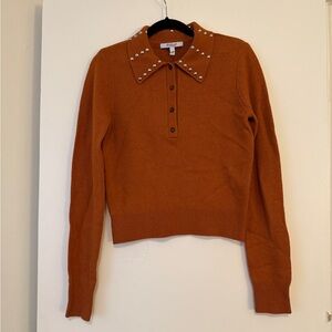 Derek Lam Orange Sweater with Silver Studs